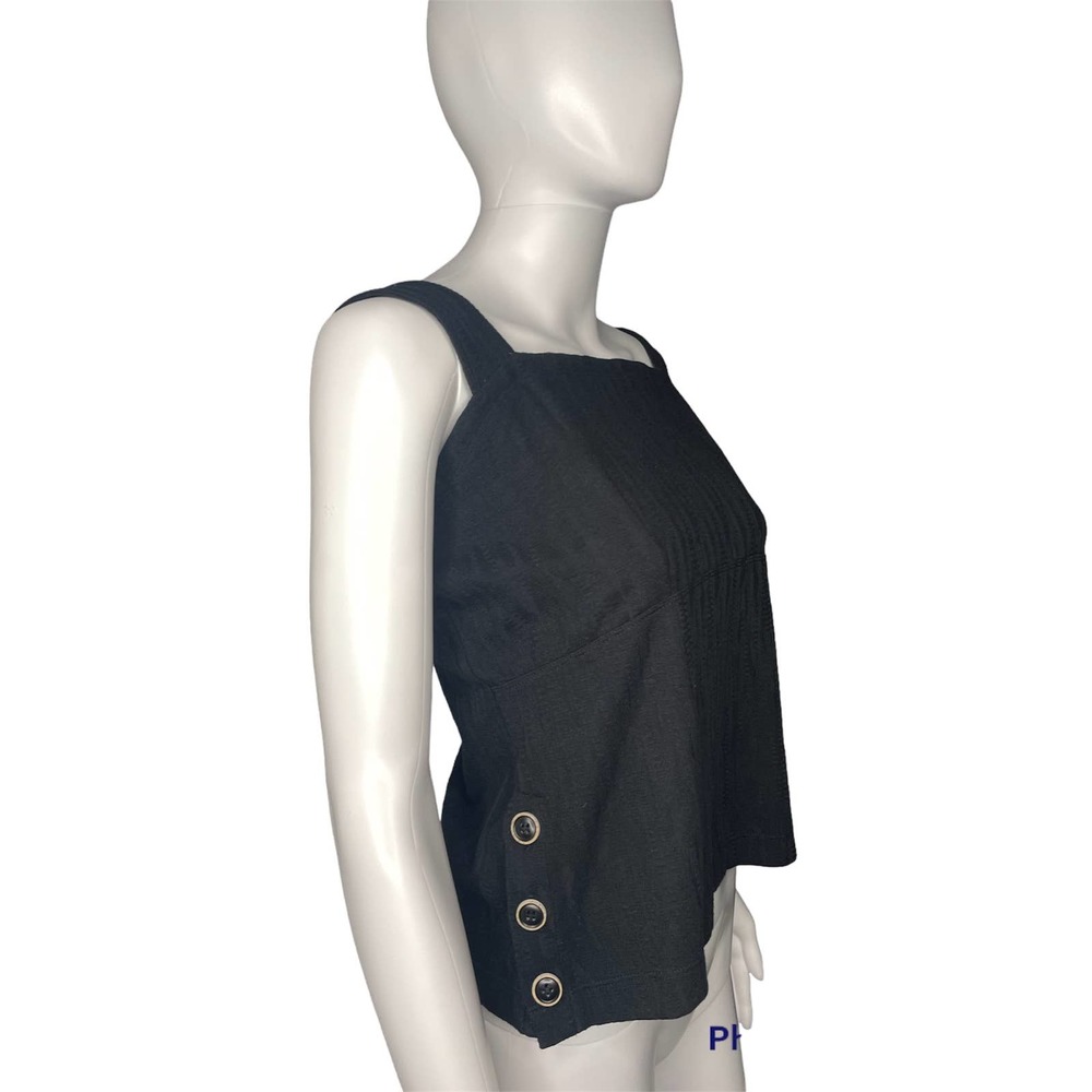 Anthropologie Black Square Neck Tank Top Size Medium NWT